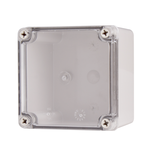 Plastic Enclosure, ABS gray body & PC clear cover, S type for Lift-off screw cover, W4.92 x L4.92 x D2.95" size, IP67