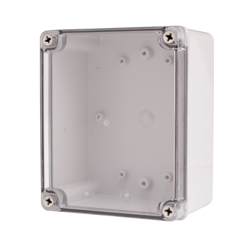 Plastic Enclosure, ABS gray body & PC clear cover, S type for Lift-off screw cover, W5.51 x L6.69x D3.74" size, IP67