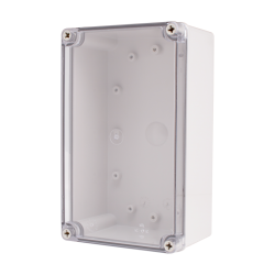 Plastic Enclosure, ABS gray body & PC clear cover, S type for Lift-off screw cover, W5.51 x L9.06 x D3.74" size, IP67