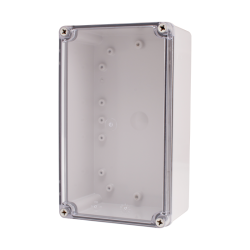 Plastic Enclosure, ABS gray body & PC clear cover, S type for Lift-off screw cover, W5.91 x L9.84 x D3.94" size, IP67
