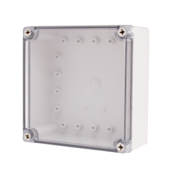 Plastic Enclosure, ABS gray body & PC clear cover, S type for Lift-off screw cover, W6.30 x L6.30 x D2.76" size, IP67