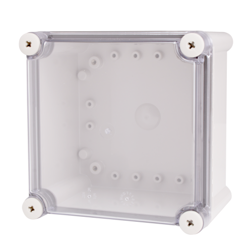 Plastic Enclosure, ABS gray body & PC clear cover, S type for Lift-off screw cover, W7.48 x L7.48 x D5.12" size, IP67 Plastic Enclosure, ABS gray body & PC clear cover, S type for Lift-off screw cover, W7.48 x L7.48 x D5.12" size, IP67