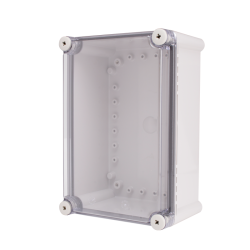 Plastic Enclosure, ABS gray body & PC clear cover, S type for Lift-off screw cover, W7.48 x L11.02 x D5.12" size, IP67
