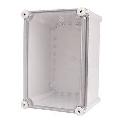 Plastic Enclosure, ABS gray body & PC clear cover, S type for Lift-off screw cover, W7.48 x L11.02 x D7.09" size, IP67