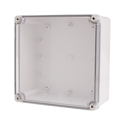 Plastic Enclosure, ABS gray body & PC clear cover, S type for Lift-off screw cover, W7.87 x L7.87 x D3.94" size, IP67