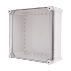 Plastic Enclosure, ABS gray body & PC clear cover, S type for Lift-off screw cover, W11.02 x L11.02 x D5.12" size, IP67