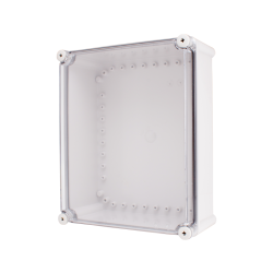 Plastic Enclosure, ABS gray body & PC clear cover, S type for Lift-off screw cover, W11.02 x L13.39 x D5.12" size, IP67