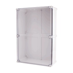 BOXCO Enclosure, ABS, Gray body & clear cover, Lift-off screw cover, W14.96 x L22.05 x D7.09", NEMA 4X