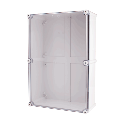 BOXCO Enclosure, ABS, Gray body & clear cover, Lift-off screw cover, W14.96 x L22.05 x D7.09", NEMA 4X