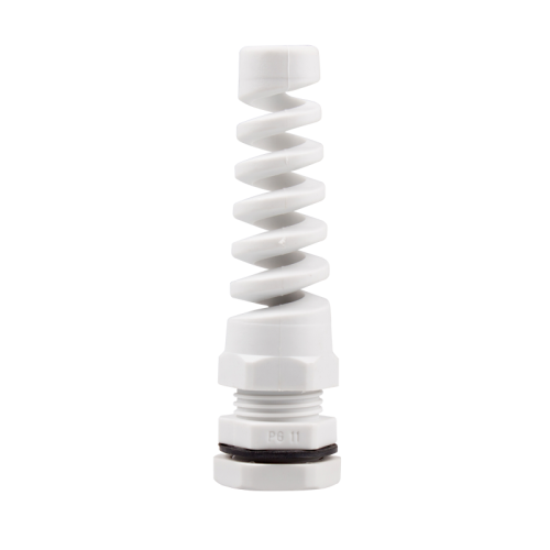 Bendproof cable gland, 6-10mm Cable size, 18.6 - 18.9mm Mounting hole, Grey Color