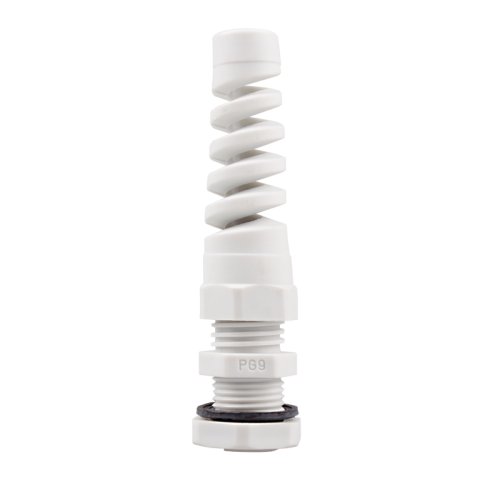 Bendproof cable gland, 3 - 5.5mm Cable size, 12.5 - 12.8mm Mounting hole, Grey Color