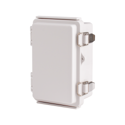 Plastic Enclosure, PC, Gray color, P type for molded hinge & stainless steel latch, W3.94 x L5.91 x D2.76" size, IP67 (UL) Plastic Enclosure, PC, Gray color, P type for molded hinge & stainless steel latch, W3.94 x L5.91 x D2.76" size, IP67 (UL)