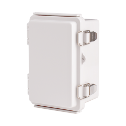 Plastic Enclosure, PC, Gray color, P type for molded hinge & stainless steel latch, W3.94 x L5.91 x D3.35" size, IP67 (UL) Plastic Enclosure, PC, Gray color, P type for molded hinge & stainless steel latch, W3.94 x L5.91 x D3.35" size, IP67 (UL)