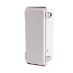 Plastic Enclosure, PC, Gray color, P type for molded hinge & stainless steel latch, W4.33 x L10.24 x D3.94" size, IP67 (UL) Plastic Enclosure, PC, Gray color, P type for molded hinge & stainless steel latch, W4.33 x L10.24 x D3.94" size, IP67 (UL)