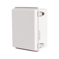 Plastic Enclosure, PC, Gray color, P type for molded hinge & stainless steel latch, W6.69 x L8.66 x D4.13" size, IP67 (UL)  [Old# BC-CGP-172211]