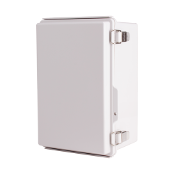Plastic Enclosure, PC, Gray color, P type for molded hinge & stainless steel latch, W7.87 x L11.81 x D5.91" size, IP67 (UL)