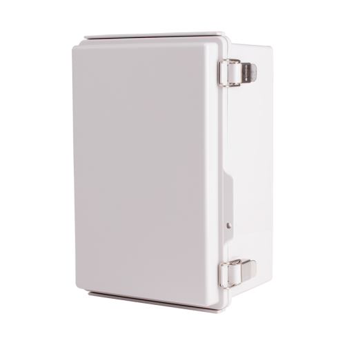 Plastic Enclosure, PC, Gray color, P type for molded hinge & stainless steel latch, W7.87 x L11.81 x D5.91" size, IP67 (UL)