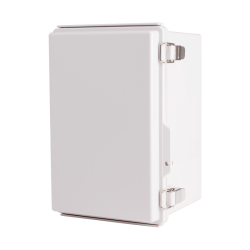 Plastic Enclosure, PC, Gray color, P type for molded hinge & stainless steel latch, W7.87 x L11.81 x D7.09 size, IP67 (UL)