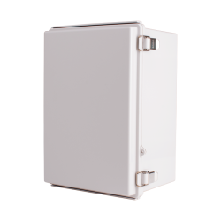 Plastic Enclosure, PC, Gray color, P type for molded hinge & stainless steel latch, W9.84 x L13.78 x D7.09" size, IP67 (UL) Plastic Enclosure, PC, Gray color, P type for molded hinge & stainless steel latch, W9.84 x L13.78 x D7.09" size, IP67 (UL)