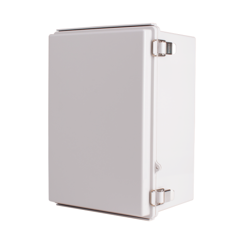 Plastic Enclosure, PC, Gray color, P type for molded hinge & stainless steel latch, W9.84 x L13.78 x D7.09" size, IP67 (UL)