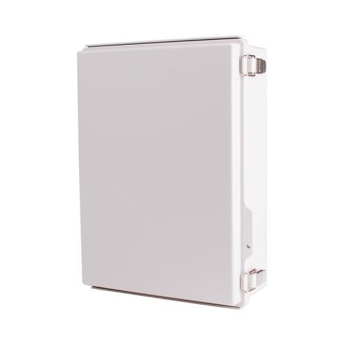 Plastic Enclosure, PC, Gray color, P type for molded hinge & stainless steel latch, W11.81 x L15.75 x D4.72" size, IP67 (UL)