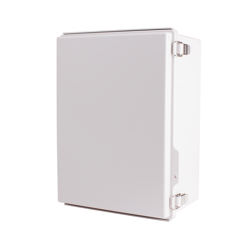 Plastic Enclosure, PC, Gray color, P type for molded hinge & stainless steel latch, W11.81 x L15.75 x D7.09" size, IP67 (UL)