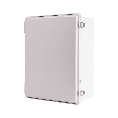 Plastic Enclosure, PC, Gray color, P type for molded hinge & stainless steel latch, W15.75 x L19.68 x D7.87" size, IP67 (UL)
