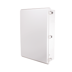 Plastic Enclosure, PC, Gray color, P type for molded hinge & stainless steel latch, W20.87 x L24.80 x D7.28" size, IP67 (UL) Plastic Enclosure, PC, Gray color, P type for molded hinge & stainless steel latch, W20.87 x L24.80 x D7.28" size, IP67 (UL)