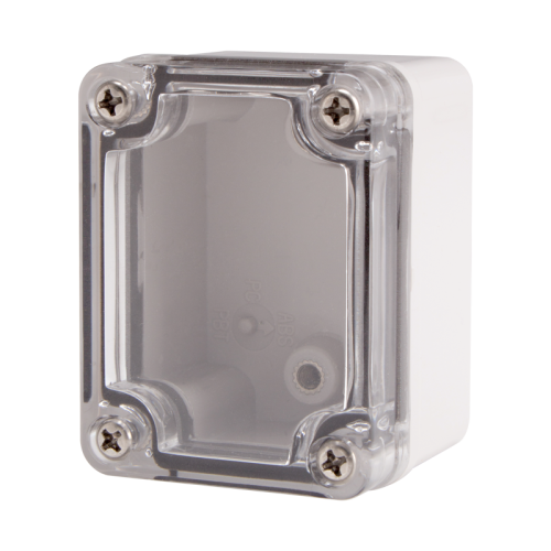 Plastic Enclosure, PC gray body & PC clear cover, S type for Lift-off screw cover, W1.97 x L2.56 x D1.77" size, IP67 (UL)
