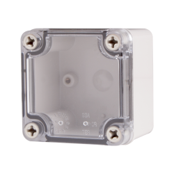 Plastic Enclosure, PC gray body & PC clear cover, S type for Lift-off screw cover, W3.15 x L3.15 x D2.36" size, IP67 (UL) Plastic Enclosure, PC gray body & PC clear cover, S type for Lift-off screw cover, W3.15 x L3.15 x D2.36" size, IP67 (UL)
