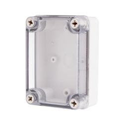 Plastic Enclosure, PC gray body & PC clear cover, S type for Lift-off screw cover, W3.15 x L4.33 x D1.77" size, IP67 (UL) Plastic Enclosure, PC gray body & PC clear cover, S type for Lift-off screw cover, W3.15 x L4.33 x D1.77" size, IP67 (UL)