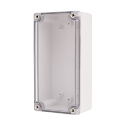 Plastic Enclosure, PC gray body & PC clear cover, S type for Lift-off screw cover, W3.94 x L7.28 x D2.76" size, IP67 (UL)
