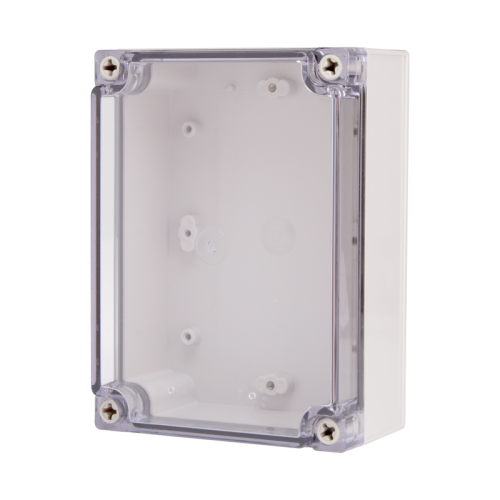 Plastic Enclosure, PC gray body & PC clear cover, S type for Lift-off screw cover, W4.92 x L4.92 x D3.94" size, IP67 (UL)
