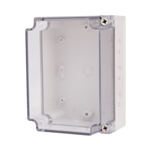 Plastic Enclosure, PC gray body & PC clear cover, S type for Lift-off screw cover, W4.92 x L6.89 x D2.95" size, IP67 (UL)