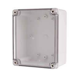 Plastic Enclosure, PC gray body & PC clear cover, S type for Lift-off screw cover, W5.51 x L9.06 x D3.74" size, IP67 (UL)