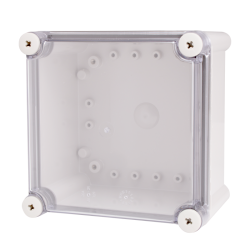 Plastic Enclosure, PC gray body & PC clear cover, S type for Lift-off screw cover, W7.48 x L7.48 x D5.12" size, IP67 (UL) Plastic Enclosure, PC gray body & PC clear cover, S type for Lift-off screw cover, W7.48 x L7.48 x D5.12" size, IP67 (UL)