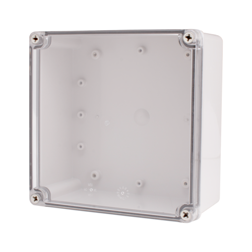 Plastic Enclosure, PC gray body & PC clear cover, S type for Lift-off screw cover, W7.87 x L7.87 x D3.94" size, IP67 (UL)