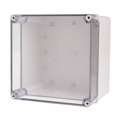 Plastic Enclosure, PC gray body & PC clear cover, S type for Lift-off screw cover, W7.87 x L7.87 x D6.30" size, IP67 (UL) Plastic Enclosure, PC gray body & PC clear cover, S type for Lift-off screw cover, W7.87 x L7.87 x D6.30" size, IP67 (UL)