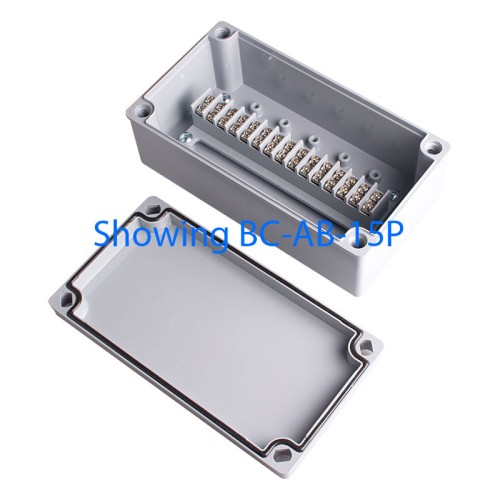 Terminal Box, 10pins, flat type, PC/ABS material, Gray color, W1.97 x L3.23 x D1.69", NEMA 4X