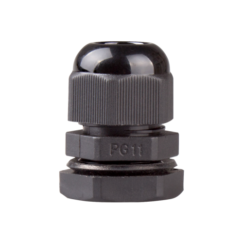 Cable Gland, 5 to 10 mm cable dia, 19mm cutting-hole, Nylon, Black color