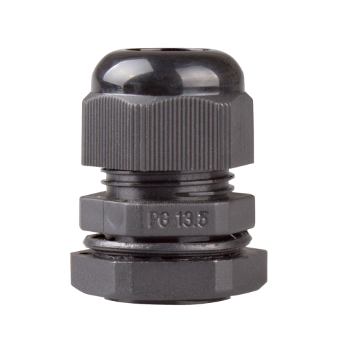 Cable Gland, 6 to 12 mm cable dia, 21mm cutting-hole, Nylon, Black color