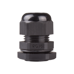Cable Gland, 10 to 14 mm cable dia, 23mm cutting-hole, Nylon, Black color