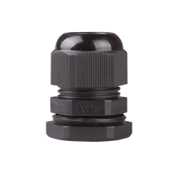 Cable Gland, 12 to 15 mm cable dia, 24mm cutting-hole, Nylon, Black color