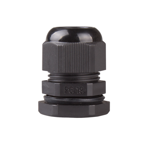 Cable Gland, 12 to 15 mm cable dia, 24mm cutting-hole, Nylon, Black color