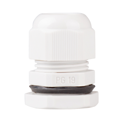 Cable Gland, 12 to 15 mm cable dia, 24mm cutting-hole, Nylon, Gray color
