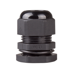 Cable Gland, 13 to 18 mm cable dia, 29mm cutting-hole, Nylon, Black color