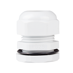 Cable Gland, 15 to 19 mm cable dia, 30mm cutting-hole, Nylon, Gray color