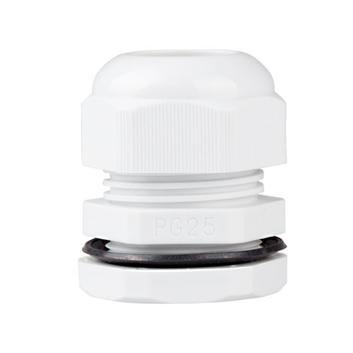 Cable Gland, 15 to 19 mm cable dia, 30mm cutting-hole, Nylon, Gray color