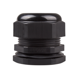 Cable Gland, 30 to 38mm cable dia, 55mm cutting-hole, Nylon, Black color