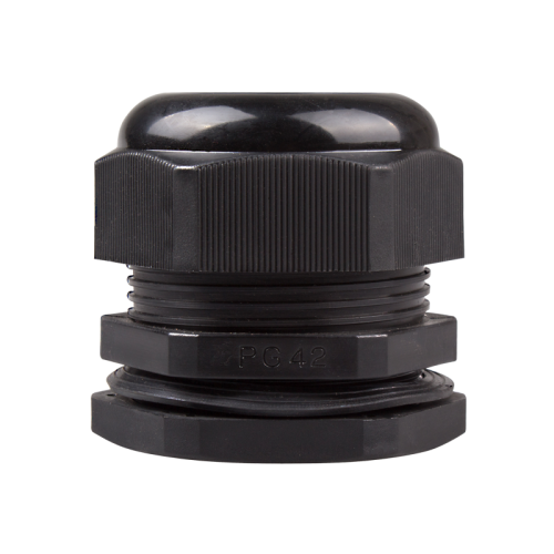 Cable Gland, 30 to 38mm cable dia, 55mm cutting-hole, Nylon, Black color